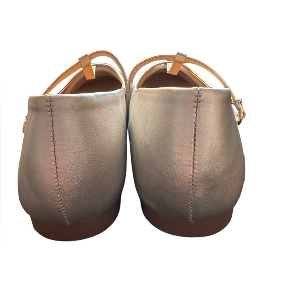 C. Paravano Women's T-Strap Comfort Square Toe Ballet Flats Size 11-11.5 Silver - Picture 5 of 9